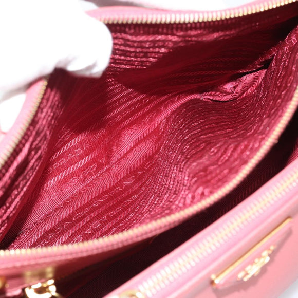 PRADA Galleria Hand Bag Safiano Leather 2way Pink Gold Auth 183648V