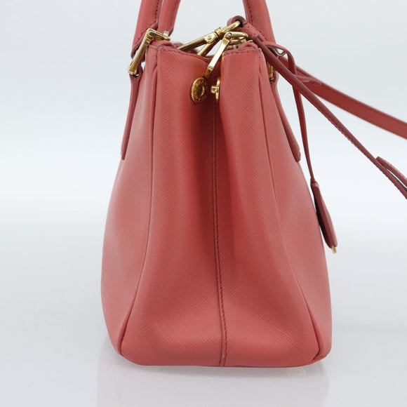 PRADA Galleria Hand Bag Safiano Leather 2way Pink Gold Auth 183648V