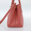 PRADA Galleria Hand Bag Safiano Leather 2way Pink Gold Auth 183648V-5