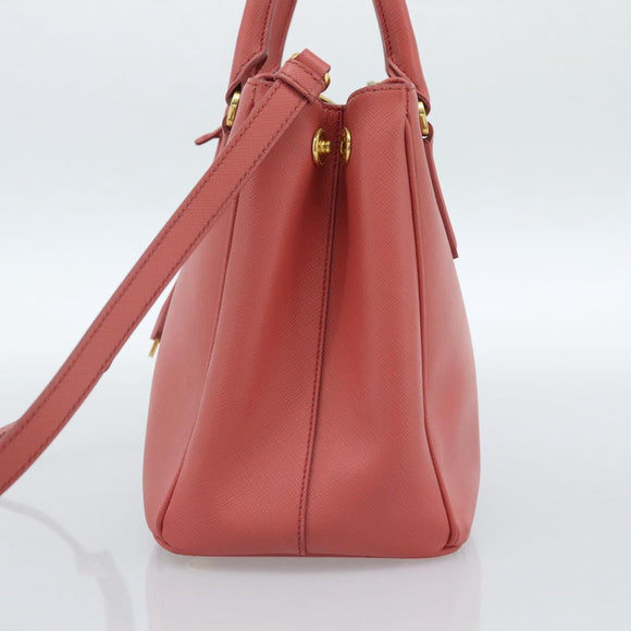 PRADA Galleria Hand Bag Safiano Leather 2way Pink Gold Auth 183648V