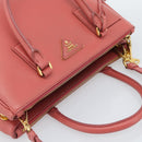 PRADA Galleria Hand Bag Safiano Leather 2way Pink Gold Auth 183648V-6