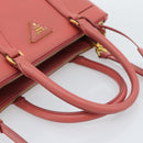 PRADA Galleria Hand Bag Safiano Leather 2way Pink Gold Auth 183648V-7