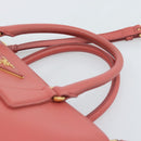 PRADA Galleria Hand Bag Safiano Leather 2way Pink Gold Auth 183648V-8