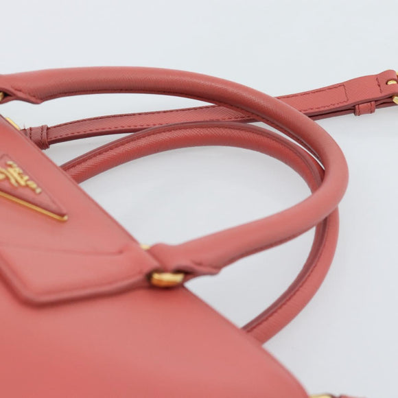 PRADA Galleria Hand Bag Safiano Leather 2way Pink Gold Auth 183648V