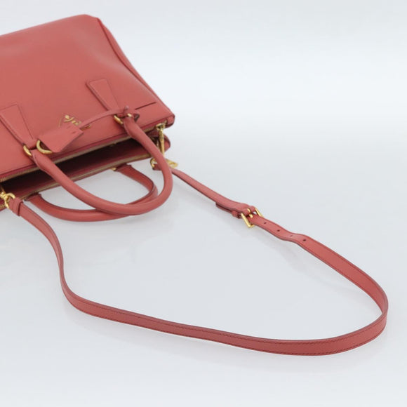 PRADA Galleria Hand Bag Safiano Leather 2way Pink Gold Auth 183648V