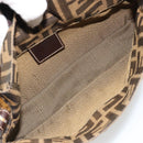 FENDI Zucca Canvas Mamma Baguette Shoulder Bag Black Brown Auth 183649SAV-11