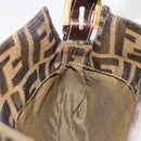 FENDI Zucca Canvas Mamma Baguette Shoulder Bag Black Brown Auth 183649SAV-21