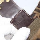 FENDI Zucca Canvas Mamma Baguette Shoulder Bag Black Brown Auth 183649SAV-12