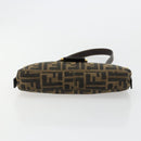 FENDI Zucca Canvas Mamma Baguette Shoulder Bag Black Brown Auth 183649SAV-5