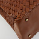 BOTTEGA VENETA INTRECCIATO Tote Bag Leather Brown Gold Auth 183650A-14