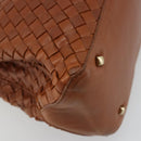 BOTTEGA VENETA INTRECCIATO Tote Bag Leather Brown Gold Auth 183650A-16