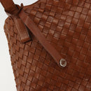 BOTTEGA VENETA INTRECCIATO Tote Bag Leather Brown Gold Auth 183650A-17
