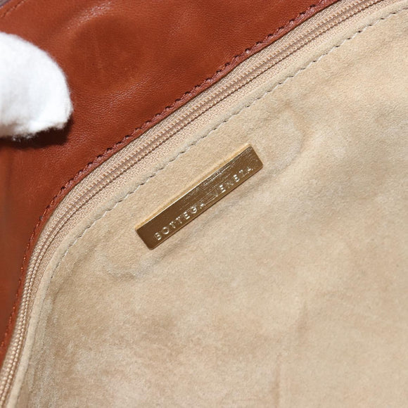 BOTTEGA VENETA INTRECCIATO Tote Bag Leather Brown Gold Auth 183650A