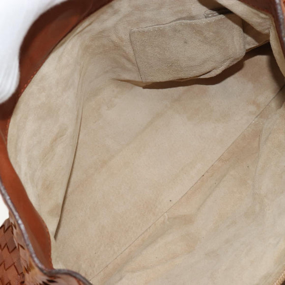 BOTTEGA VENETA INTRECCIATO Tote Bag Leather Brown Gold Auth 183650A