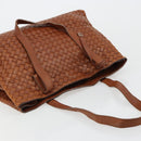 BOTTEGA VENETA INTRECCIATO Tote Bag Leather Brown Gold Auth 183650A-6