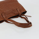 BOTTEGA VENETA INTRECCIATO Tote Bag Leather Brown Gold Auth 183650A-7