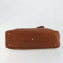 BOTTEGA VENETA INTRECCIATO Tote Bag Leather Brown Gold Auth 183650A-5