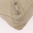 BALENCIAGA The First Hand Bag Leather 2way Beige Silver 240577 Auth 183652V-15