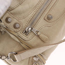 BALENCIAGA The First Hand Bag Leather 2way Beige Silver 240577 Auth 183652V-21