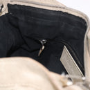 BALENCIAGA The First Hand Bag Leather 2way Beige Silver 240577 Auth 183652V-25