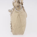 BALENCIAGA The First Hand Bag Leather 2way Beige Silver 240577 Auth 183652V-3