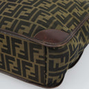 FENDI Zucca Canvas Handtasche Schwarz Braun Auth 183655-10
