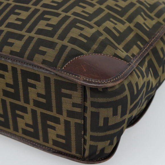 FENDI Zucca Canvas Handtasche Schwarz Braun Auth 183655