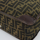 FENDI Zucca Canvas Handtasche Schwarz Braun Auth 183655-12
