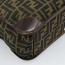 FENDI Zucca Canvas Handtasche Schwarz Braun Auth 183655-13