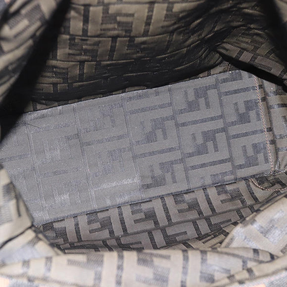 FENDI Zucca Canvas Handtasche Schwarz Braun Auth 183655