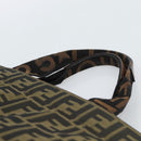 FENDI Zucca Canvas Handtasche Schwarz Braun Auth 183655-8