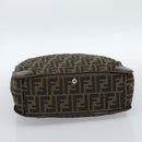 FENDI Zucca Canvas Handtasche Schwarz Braun Auth 183655-9