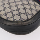 GUCCI GG Supreme Sherry Line Shoulder Bag PVC Navy Gold Auth 183657-14