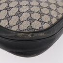 GUCCI GG Supreme Sherry Line Shoulder Bag PVC Navy Gold Auth 183657-15