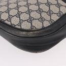 GUCCI GG Supreme Sherry Line Shoulder Bag PVC Navy Gold Auth 183657-16