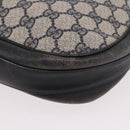 GUCCI GG Supreme Sherry Line Shoulder Bag PVC Navy Gold Auth 183657-17
