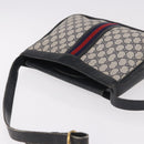 GUCCI GG Supreme Sherry Line Shoulder Bag PVC Navy Gold Auth 183657-6
