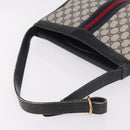 GUCCI GG Supreme Sherry Line Shoulder Bag PVC Navy Gold Auth 183657-7