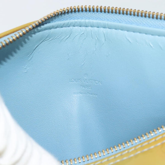 LOUIS VUITTON Monogram Vernis Bedford Hand Bag Baby Blue M91007 LV Auth 183659A