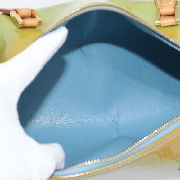 LOUIS VUITTON Monogram Vernis Bedford Hand Bag Baby Blue M91007 LV Auth 183659A