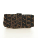 FENDI Zucca Canvas Shoulder Bag Black Brown Auth 183663V-5