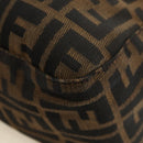 FENDI Zucca Canvas Shoulder Bag Black Brown Auth 183663V-17
