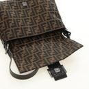 FENDI Zucca Canvas Shoulder Bag Black Brown Auth 183663V-19
