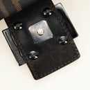 FENDI Zucca Canvas Shoulder Bag Black Brown Auth 183663V-20