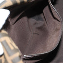 FENDI Zucca Canvas Shoulder Bag Black Brown Auth 183663V-24