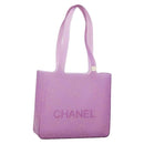 CHANEL Tote Bag Rubber Purple CC Auth 183664-1