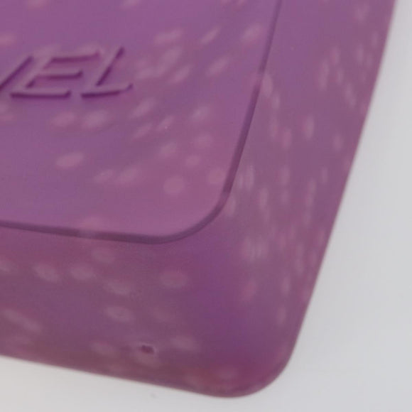 CHANEL Tote Bag Rubber Purple CC Auth 183664