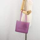CHANEL Tote Bag Rubber Purple CC Auth 183664-19