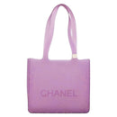 CHANEL Tote Bag Rubber Purple CC Auth 183664-2