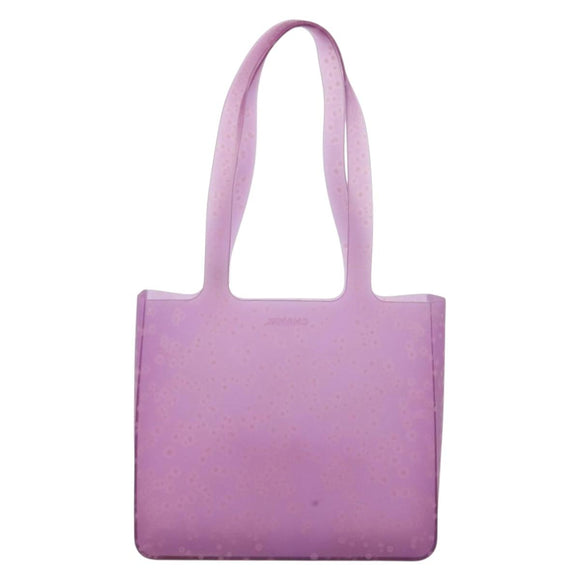 CHANEL Tote Bag Rubber Purple CC Auth 183664